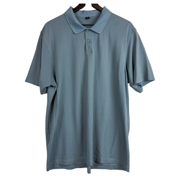 Lululemon Mens Short Sleeve Polo Shirt Blue - 2XL XXL - Picture 1 of 7